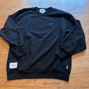 WTAPS Black Crewneck Sweatshirt Size 03 Minimal Logo Streetwear